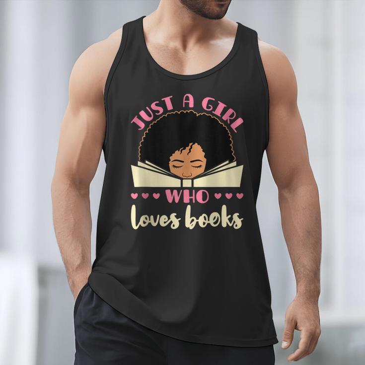 Just a Girl Who Loves Books African American Book Nerd Lover Men Tank Top