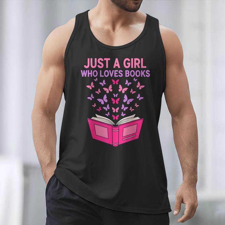 Just A Girl Who Loves Books Butterflies Reading Men Tank Top