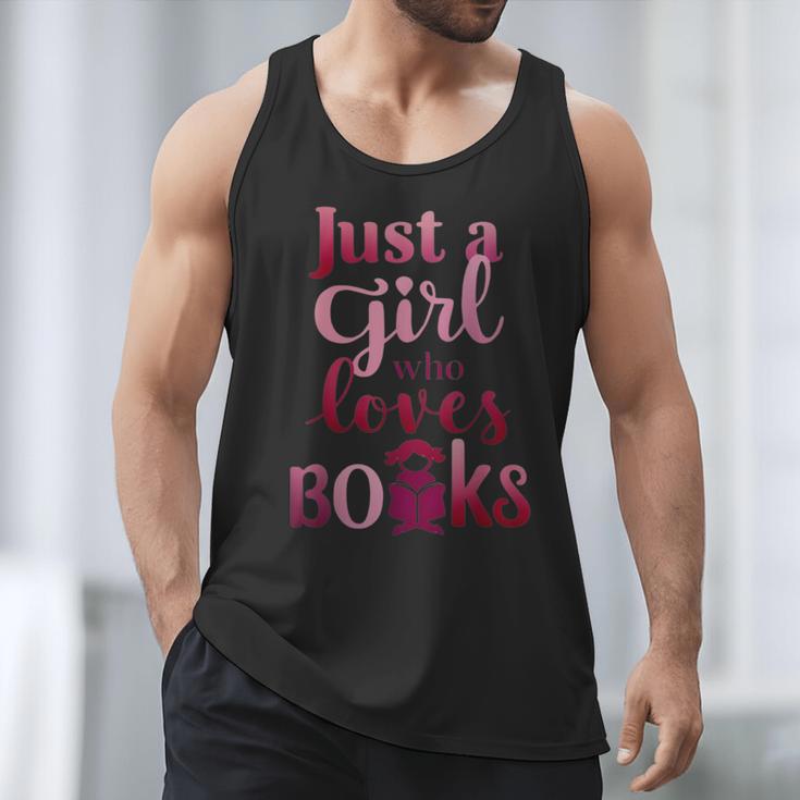 JUST A GIRL WHO LOVES BOOKS LIBRARIAN BOOK LOVERS BOOKWORM Men Tank Top