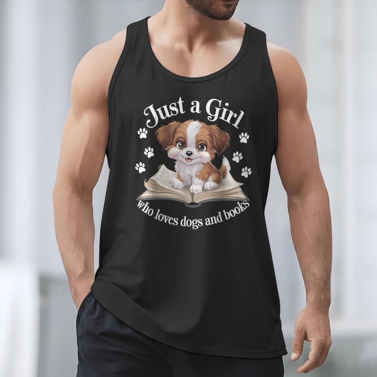 Just a Girl Who Loves Dogs And Books Cute Dog Men Tank Top