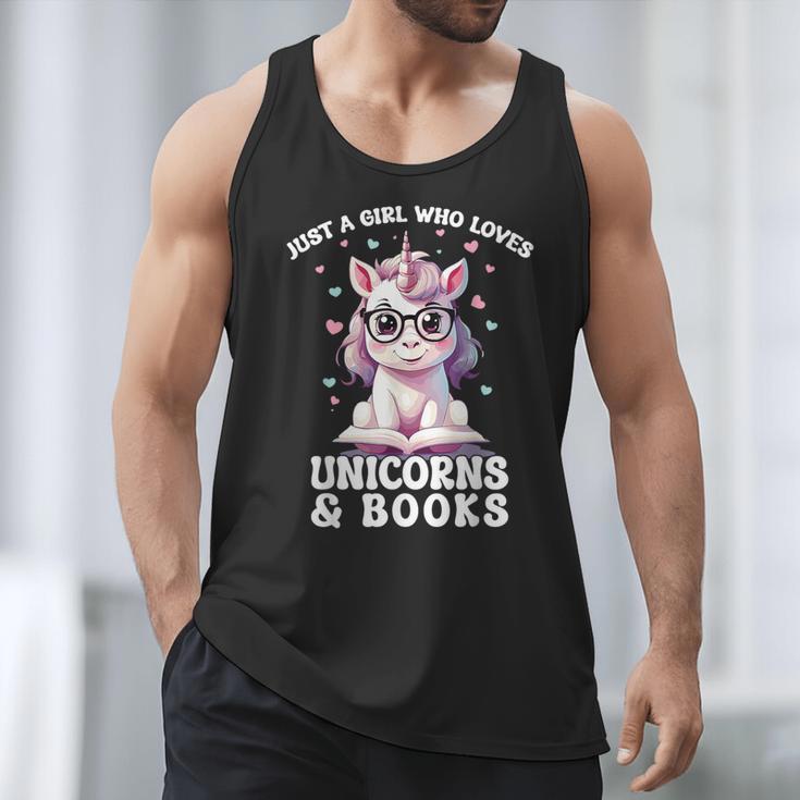 Just a Girl Who Loves Unicorns & Books Bookish Unicorn Love Men Tank Top