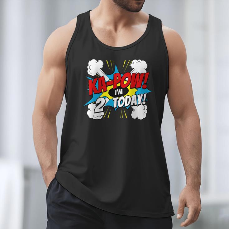 Kids Ka-Pow 2 Years Old Kids 2nd Birthday Comic Book Super Hero Men Tank Top Kids Ka-Pow 2 Years Old Kids 2nd Birthday Comic Book Super Hero Men Tank Top