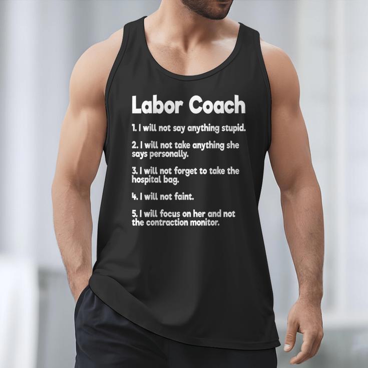 Labor Coach Expecting Dad Rules Papa Baby Men Tank Top