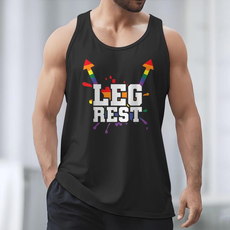 Leg Rest Naughty Dad Joke Vagitarian Lesbian Men Tank Top