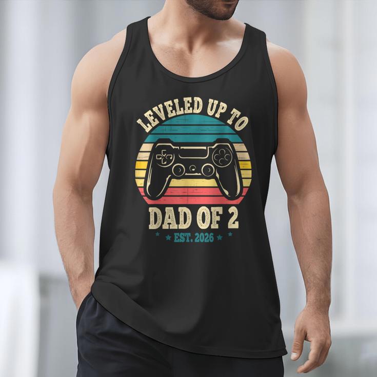 I Leveled Up To Dad Of 2 2026 Promoted To Dad Of Two Kids Men Tank Top