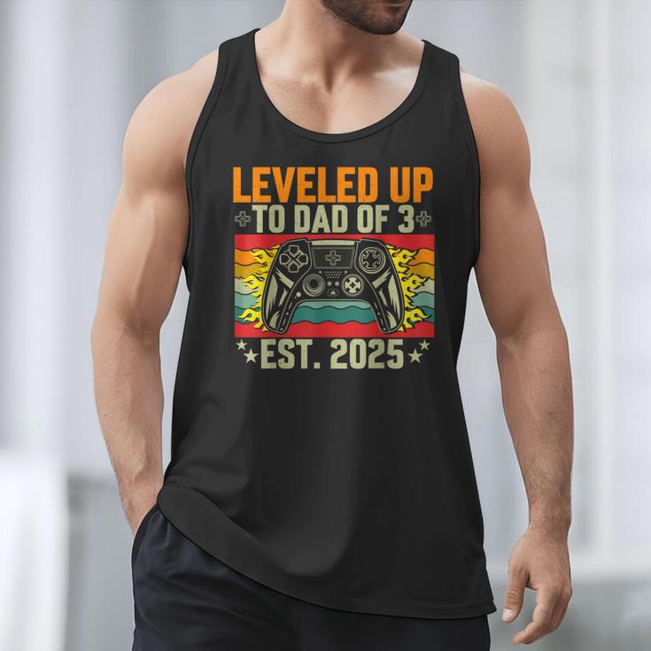 Leveled Up To Dad Of 3 Three Daddy Again 2025 Father's Day Men Tank Top