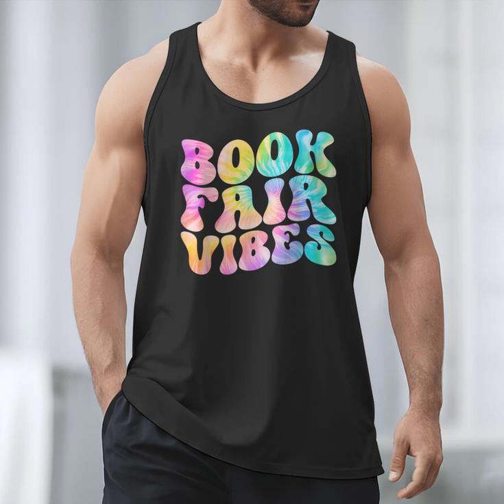 Library Book Fair Vibe Tie Dye School Reading Nostalgic Men Tank Top