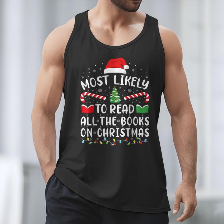 Most Likely To Read A Book On Christmas Family Matching Xmas Men Tank Top Most Likely To Read A Book On Christmas Family Matching Xmas Men Tank Top