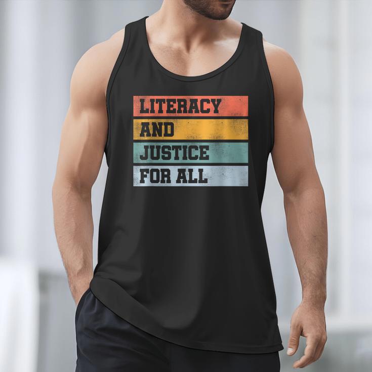 Literacy And Justice For All Stop Book Banning Banned Books Men Tank Top