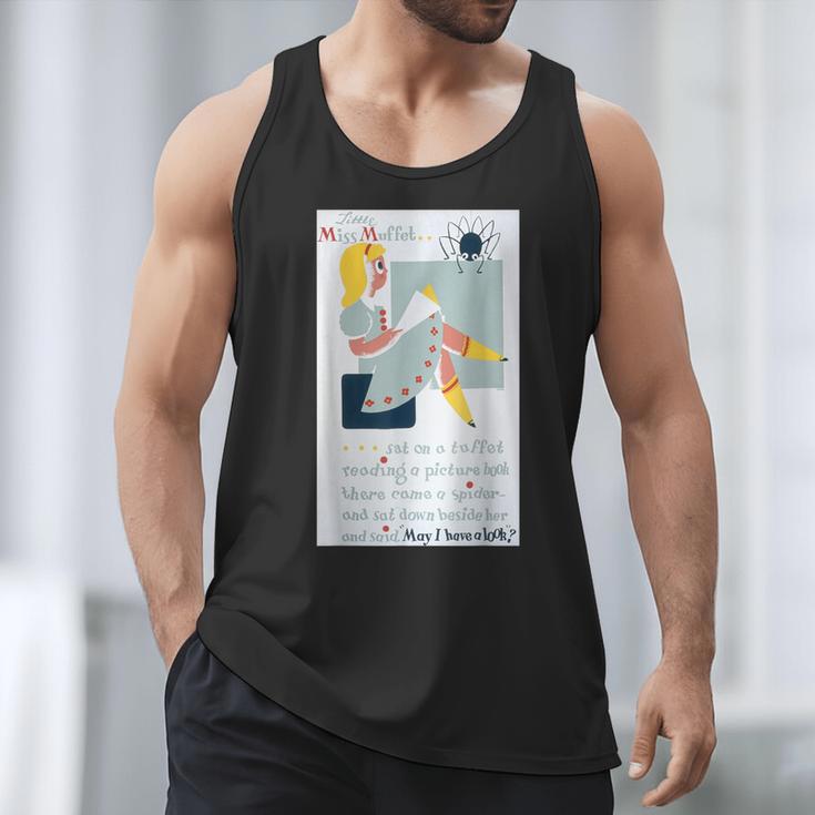 Little Miss Muffet Reading a Picture Book Men Tank Top