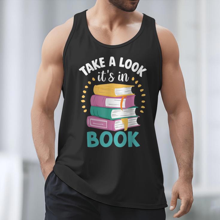 Take a Look It's In a Book Teacher Reading Apparel Men Tank Top