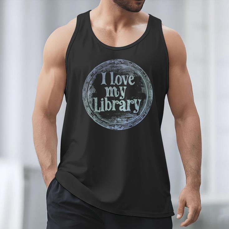 I Love My Library Medallion For Book Lover Reader Librarian Men Tank Top I Love My Library Medallion For Book Lover Reader Librarian Men Tank Top