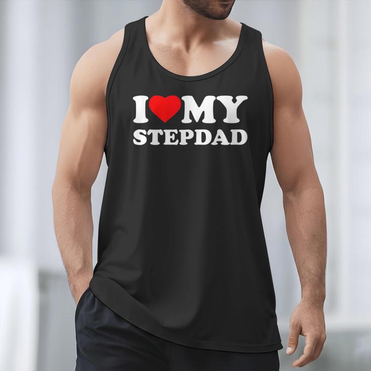 I Love My Step-Dad Heart Family Grandpa StepDad Bonus Dad Men Tank Top
