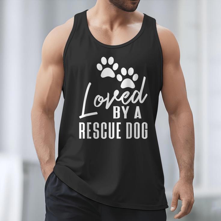 Loved By A Rescue Dog Foster Mom Rescue Dad Men Tank Top