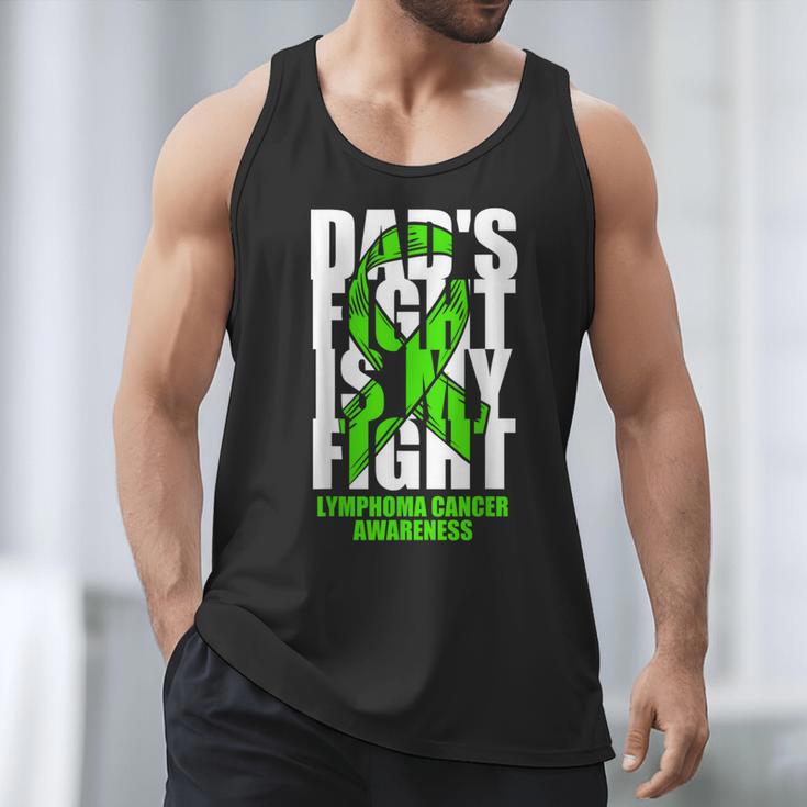Lymphoma Cancer Awareness Lime Green Ribbon Dad's Fight Men Tank Top