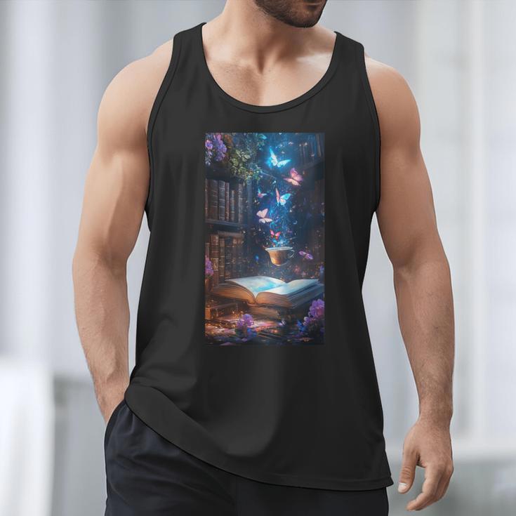 Magic Books Butterflies Fantasy Nature Tea Enchanting Men Tank Top Magic Books Butterflies Fantasy Nature Tea Enchanting Men Tank Top