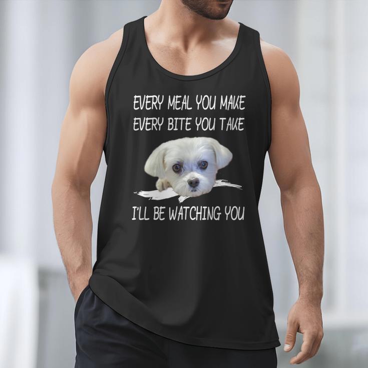 Maltese Dog Watching Owner Quote Puppy Mom Dad Men Women Girls Kids Men Tank Top