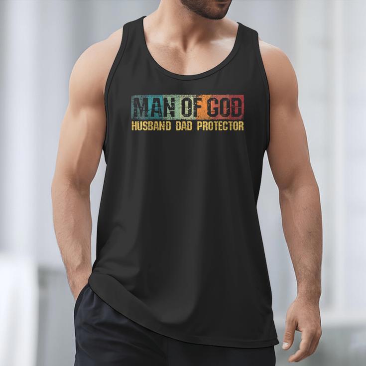 Man Of God Husband Dad Protector Christian Faith Fathers Day Men Tank Top Man Of God Husband Dad Protector Christian Faith Fathers Day Men Tank Top