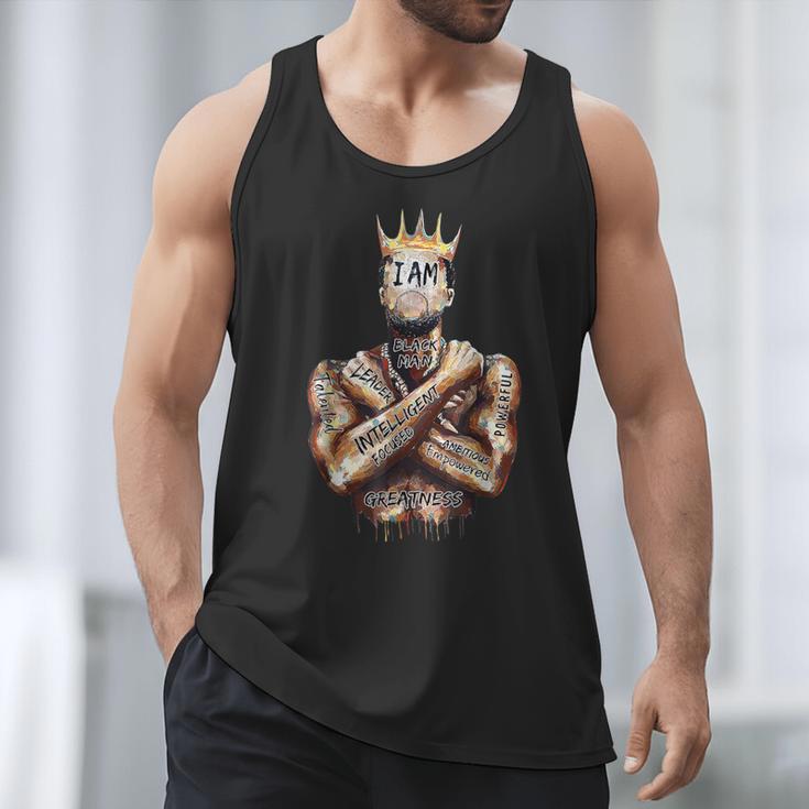I Am Man King Powerful Dad Afro Melanin Black History Men Tank Top