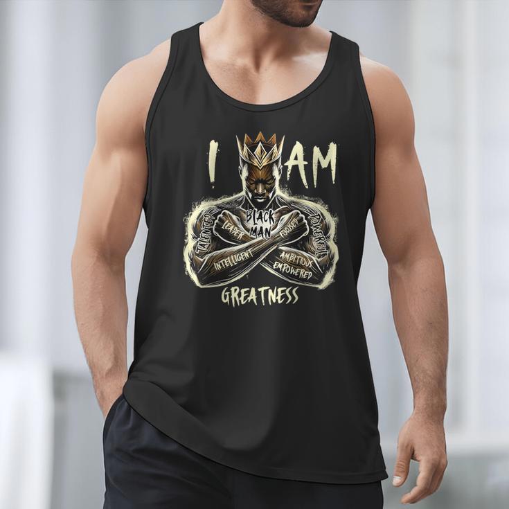 I Am Man King Powerful Dad Afro Melanin Men Tank Top