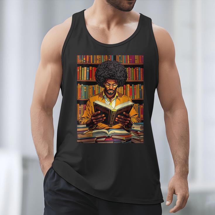 Man Reading Book Black History Month Book Lover Afro Men Tank Top Man Reading Book Black History Month Book Lover Afro Men Tank Top