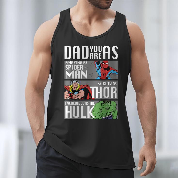 Marvel Father's Day Spider-Man Thor Hulk Dad Attributes Men Tank Top