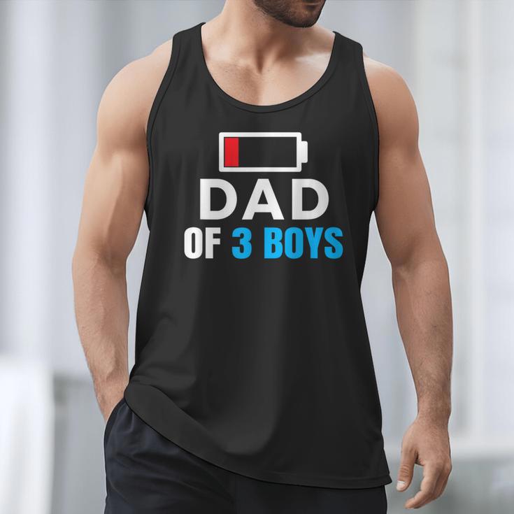 Matching Father's Day Low Battery Dad Of 3 Boys Men Tank Top