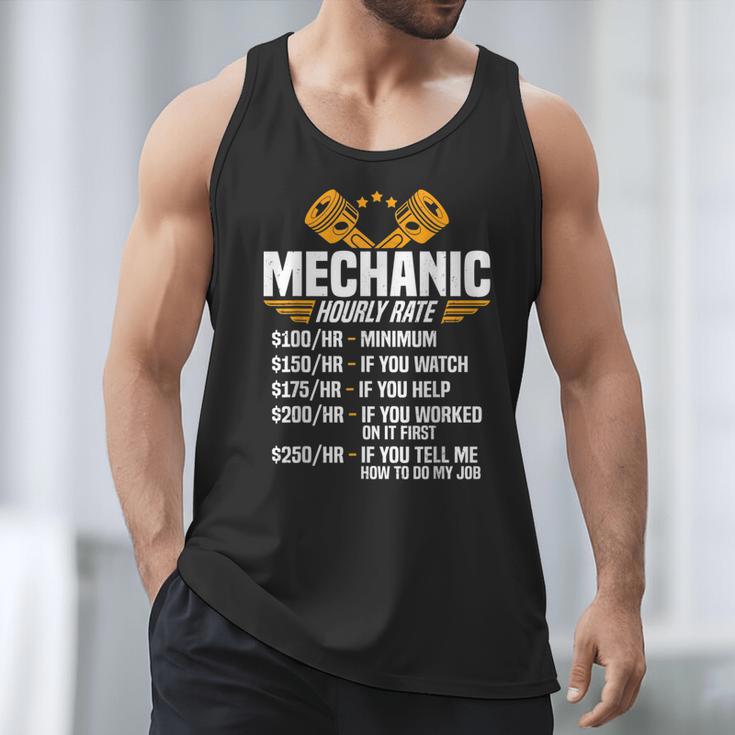 Mechanic Men Dad Hourly Rate Car Auto Garage Mechanic Men Tank Top