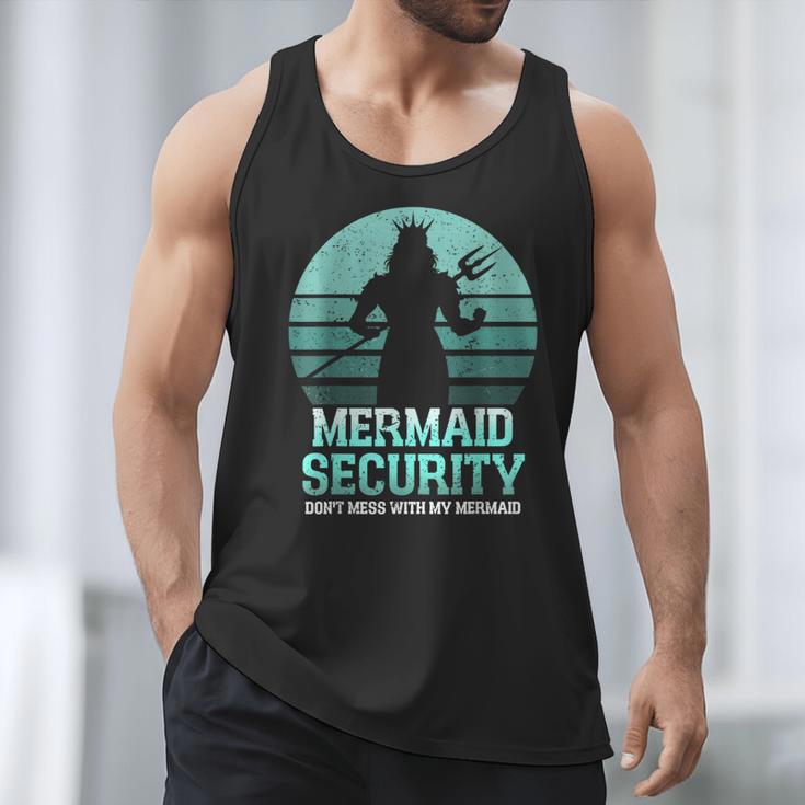 Mermaid Security Vintage Birthday Party Dad Father Day Men Tank Top