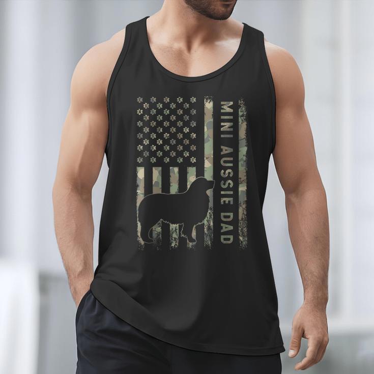 Mini Aussie Dad Australian Shepherd Dog Camo USA Flag Men Tank Top