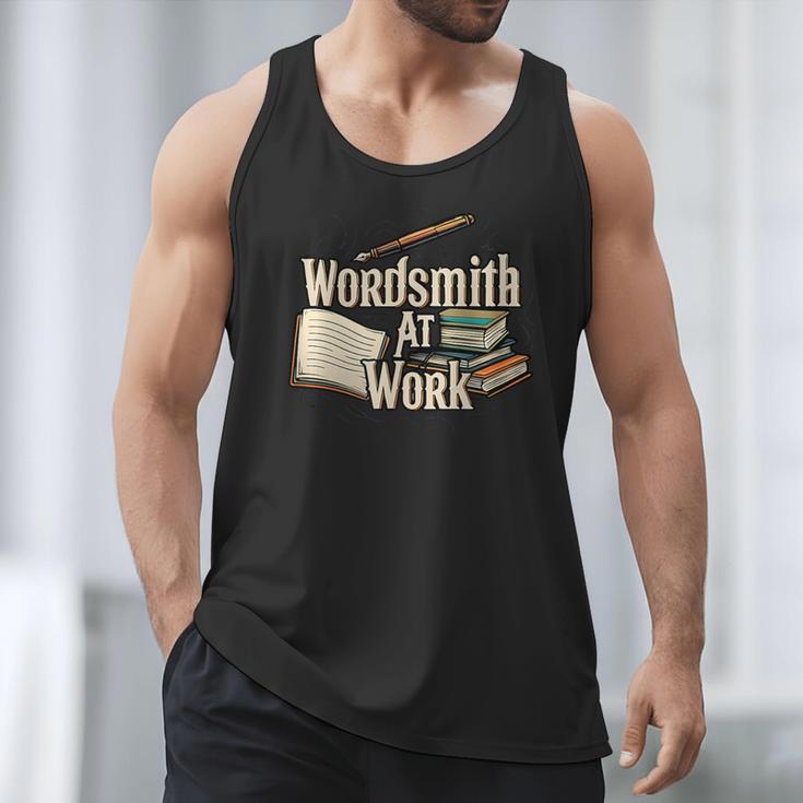 Wordsmith At Work Vintage Writer & Author Pen Book Lover Men Tank Top Wordsmith At Work Vintage Writer & Author Pen Book Lover Men Tank Top