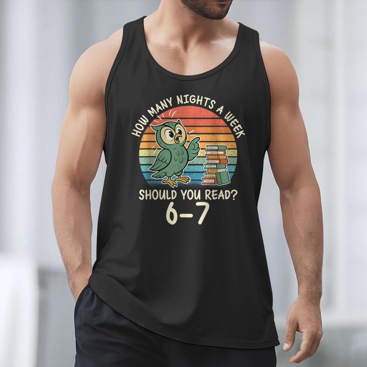 How Many Nights a Week Should You Read 67 Book Reading Meme Men Tank Top