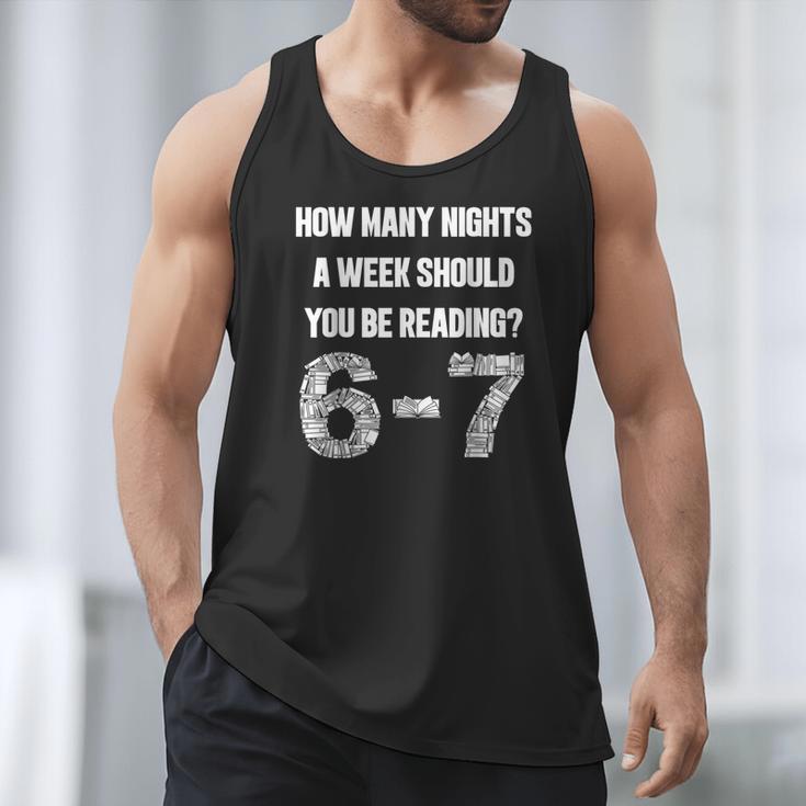 How Many Nights A Week Reading 6-7 67 Teacher Student Books Men Tank Top