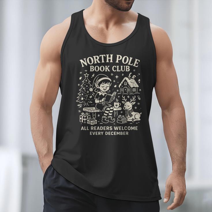 North Pole Book Club Christmas Elf Bookish Retro Graphic Men Tank Top North Pole Book Club Christmas Elf Bookish Retro Graphic Men Tank Top
