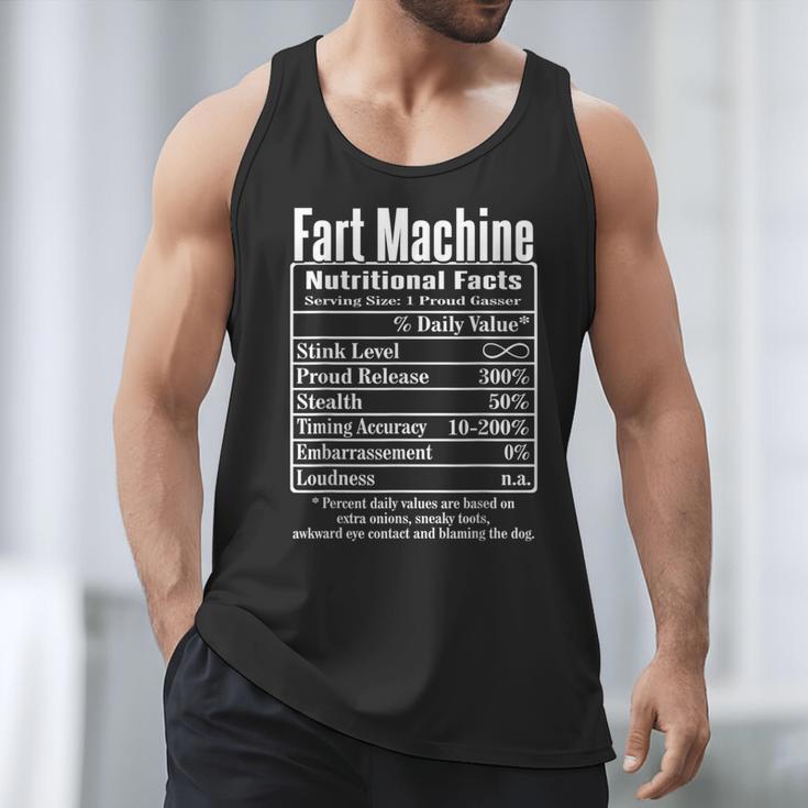 Nutrion Facts Fart Machine Dad Jokes Farting Humor Men Tank Top