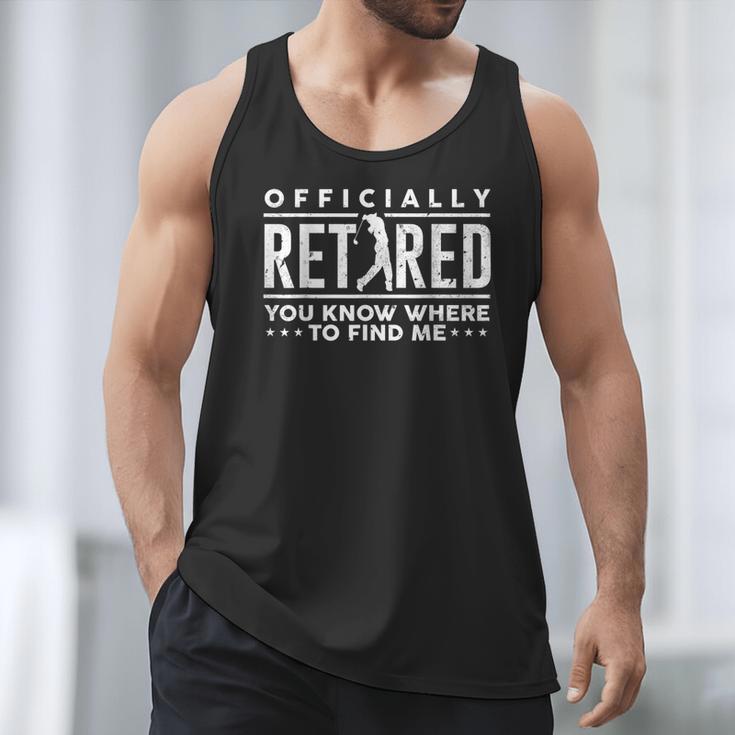 Officially Retired Golf Dad Golfing Retirement Golfer Men Tank Top