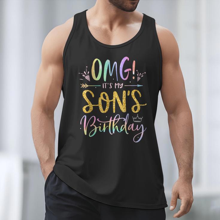 OMG It's My Son's Birthday Happy Bday Tie Dye Mom Dad Men Tank Top
