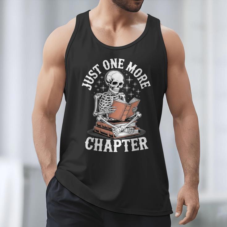 One More Chapter Skeleton Reading Books Lovers Readers Men Tank Top