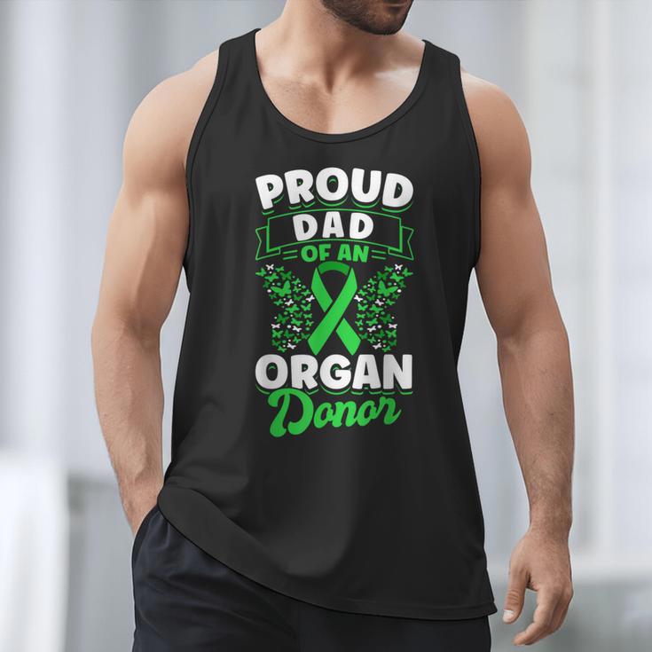 Organ Donation Green Ribbon Proud Dad Of An Organ Donor Men Tank Top