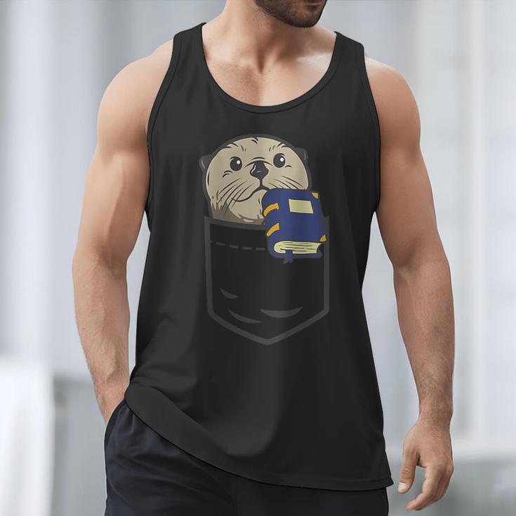 Otter Cute Read Reading Book Librarian Across America Kids Men Tank Top
