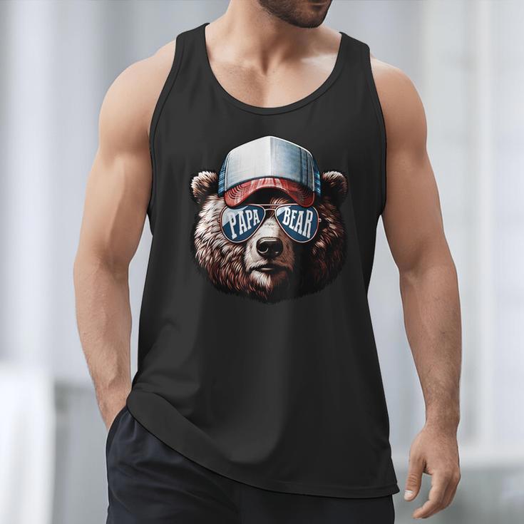 Papa Bear Face Cool Dad Style Retro Fathers Day Daddy Bear Men Tank Top Papa Bear Face Cool Dad Style Retro Fathers Day Daddy Bear Men Tank Top