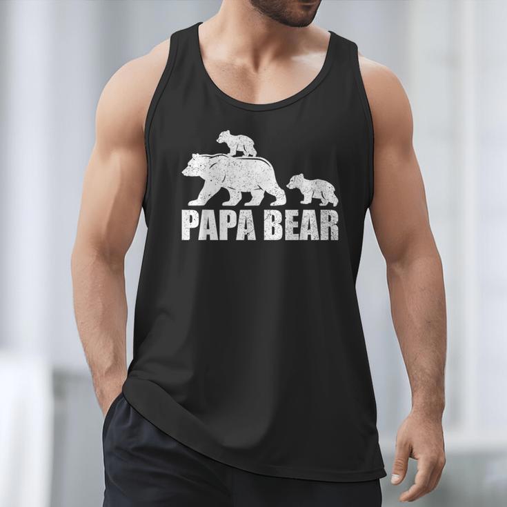 Papa Bear Two Cubs Shirt Daddy Bear Twin Tshirt Papa 2 Kids Men Tank Top