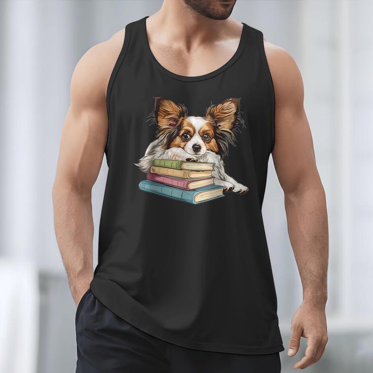 Papillon Books Reading Dog Breed Graphic For Men Women Kids Men Tank Top Papillon Books Reading Dog Breed Graphic For Men Women Kids Men Tank Top