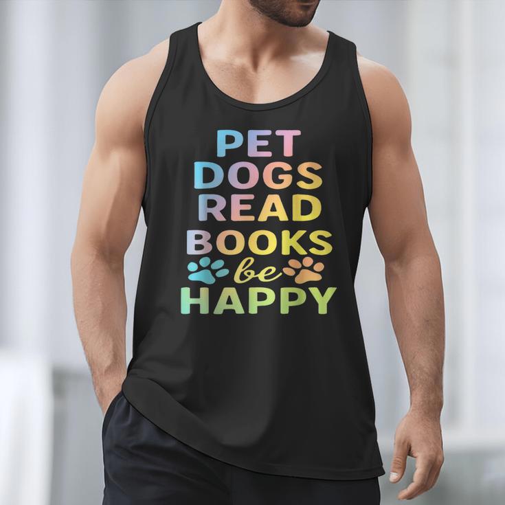 Pet Dogs Read Books Be Happy Dog Lover Men Tank Top