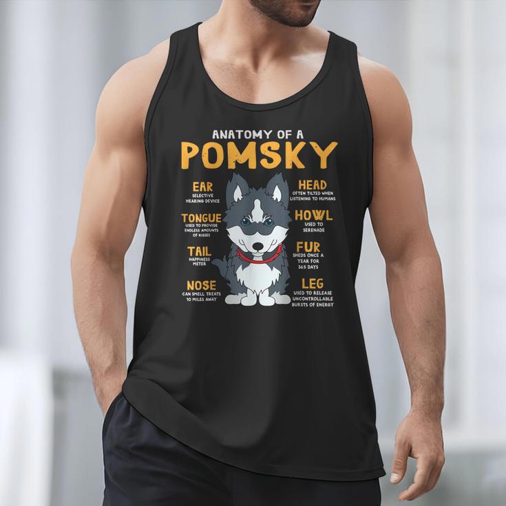 Pomsky Anatomy Dog Mom Dad Men Tank Top