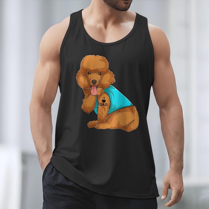 Poodle I Love Dad Tattoo Apparel Dog Dad Dads For Men Women Men Tank Top