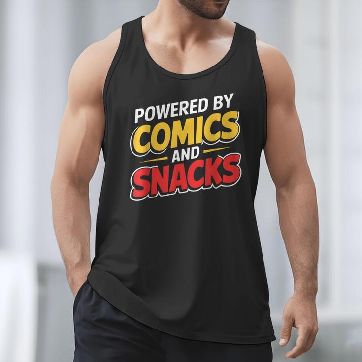 Powered By Comics And Snacks Comic Book Lover Men Tank Top