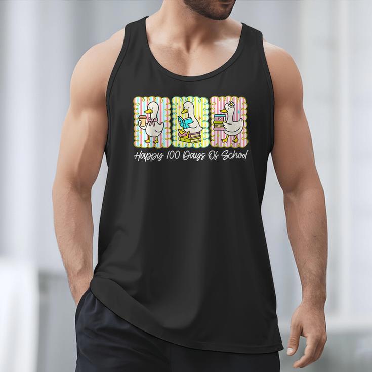 Preppy 100 Days Of School Goose Coffee Books Teacher Life Men Tank Top