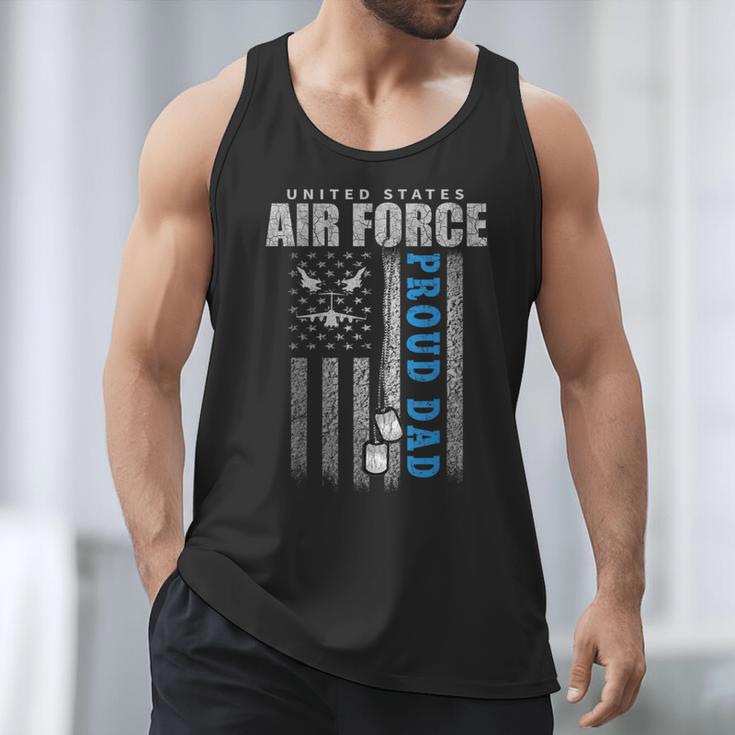 Proud Air Force Dad Of The US Air Force USA Flag Men Tank Top