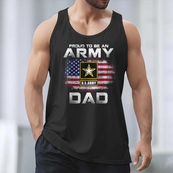 Proud To Be An Army Dad With American Flag Veteran Men Tank Top